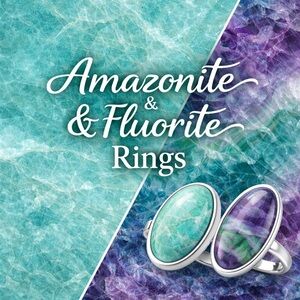 Amazonite and Fluorite Rings
